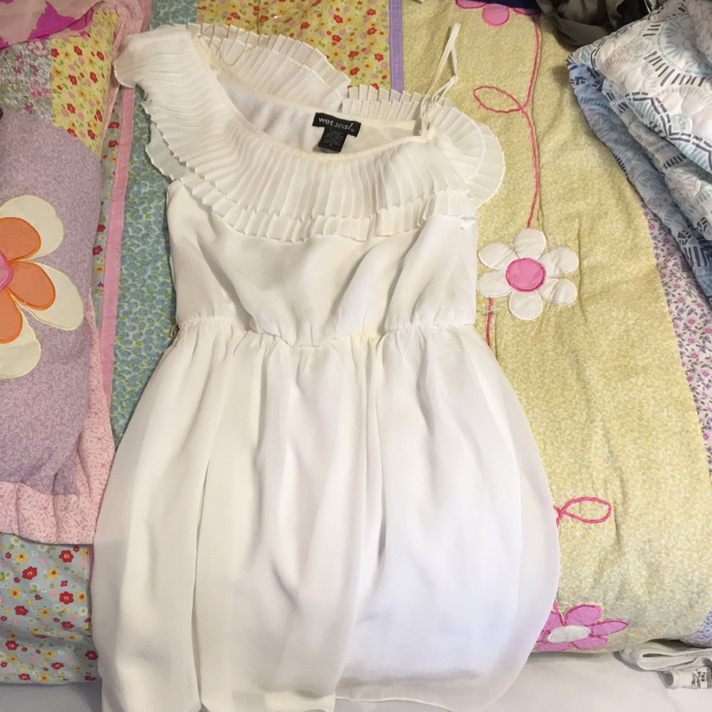 White dress one shoulder